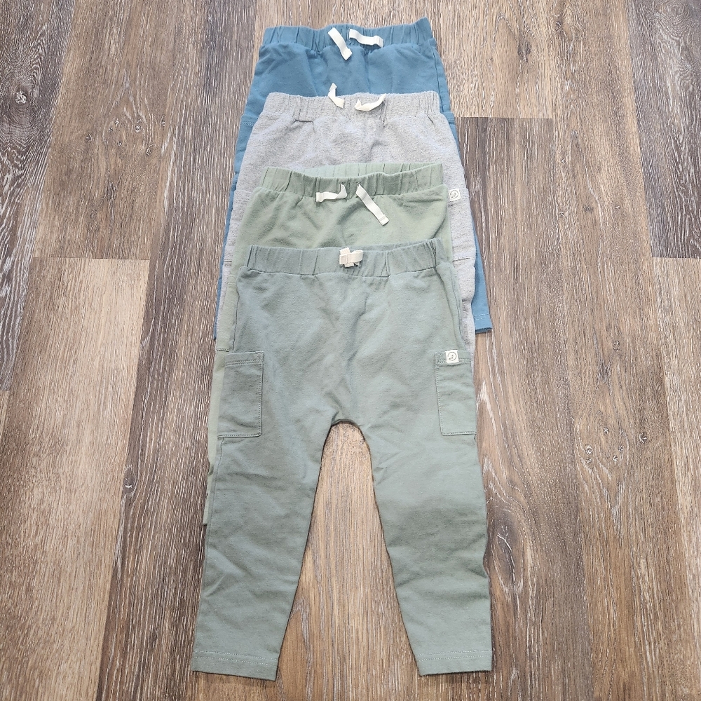 Kids' Cozy Joggers Set - Green, Gray, and Blue